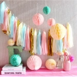 Tissue Paper Tassels Birthday Party Decoration Hanging Garland Ribbon Curtain Baby Shower Decor Parti Celebration Supplies