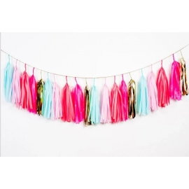 Tissue Paper Tassels Birthday Party Decoration Hanging Garland Ribbon Curtain Baby Shower Decor Parti Celebration Supplies