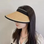 Foldable Sun Protection Hat Fashionable Casual Straw Hat Outdoor Sun Hat Protection Women With Cycling Beach Sunshade Trave Caps