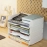 Stackable Desk Organizer Paper Tray Holder Office Desktop File Letter Book Document Filing Shelf Cosmetics Storage Rack