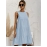 2024 Summer Women Dress O-neck Sleeveless Solid Midi Dress Stitching Large Swing Dresses Loose Sundress