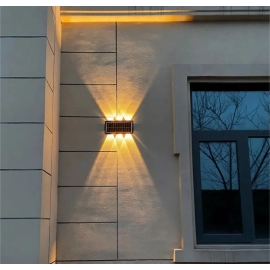 Solar Wall Lamp Led Outdoor Waterproof Decoration Garden Lamp Up And Down Luminous Lighting for Wall Porch Balcony Garden Street