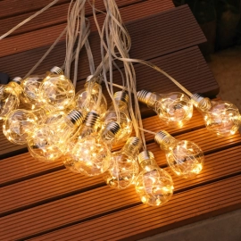 Solar LED Fairy String Lights Christmas Garland Outdoor Decoration Light Bulb IP65 Waterproof Wedding Lamp For Furniture Garden